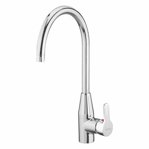 Single Lever Mixer for Kitchen Sink with Side Lever High Movable Spout 600 mm, Long Braided Hose Chrome